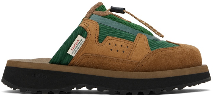 Photo: Suicoke Brown & Green BOMA-ab Slip-On Loafers