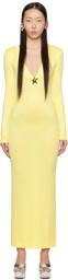 AREA Yellow Star Stud Maxi Dress