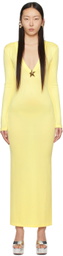 AREA Yellow Star Stud Maxi Dress