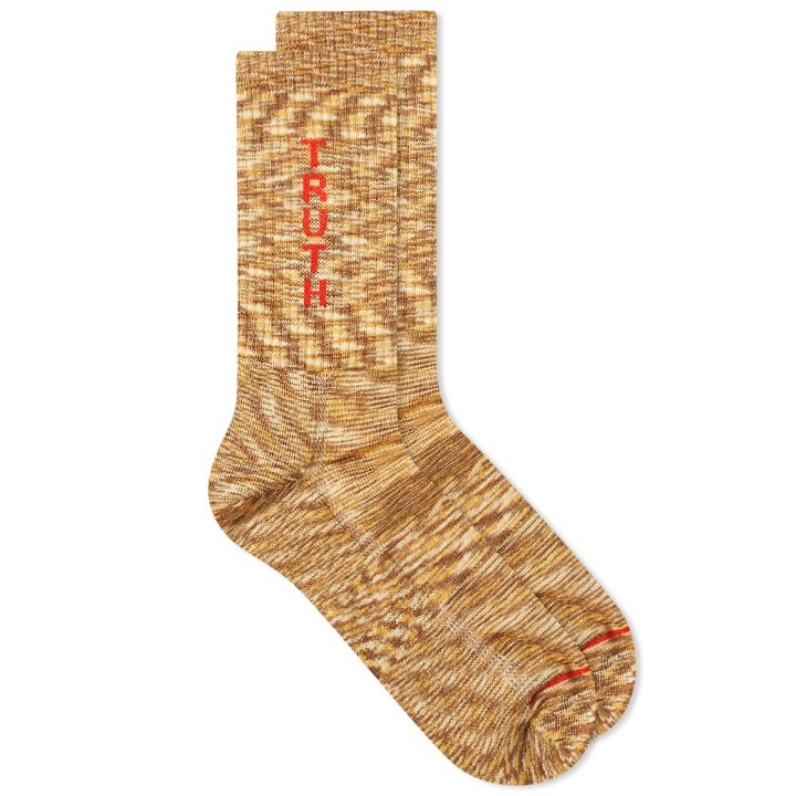 Photo: Aries Men's Truth & Justice Space Dyed Sock in Sand