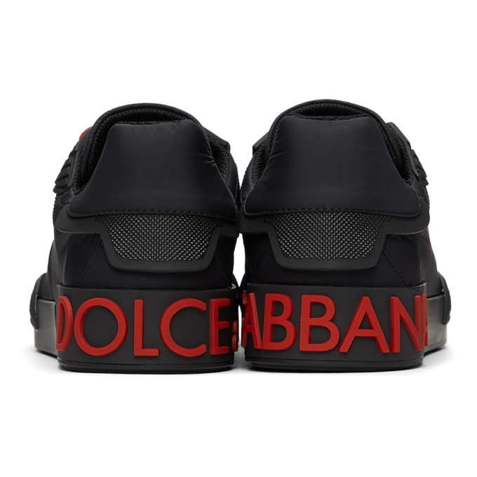en kreditor Feed på Mispend Dolce and Gabbana Black and Red Portofino Sneakers Dolce & Gabbana