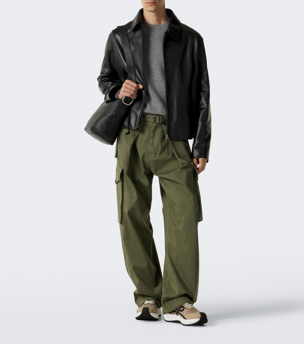 Loewe Pogo suede-trimmed sneakers