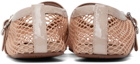 ALAÏA Beige Fishnet Ballerina Flats