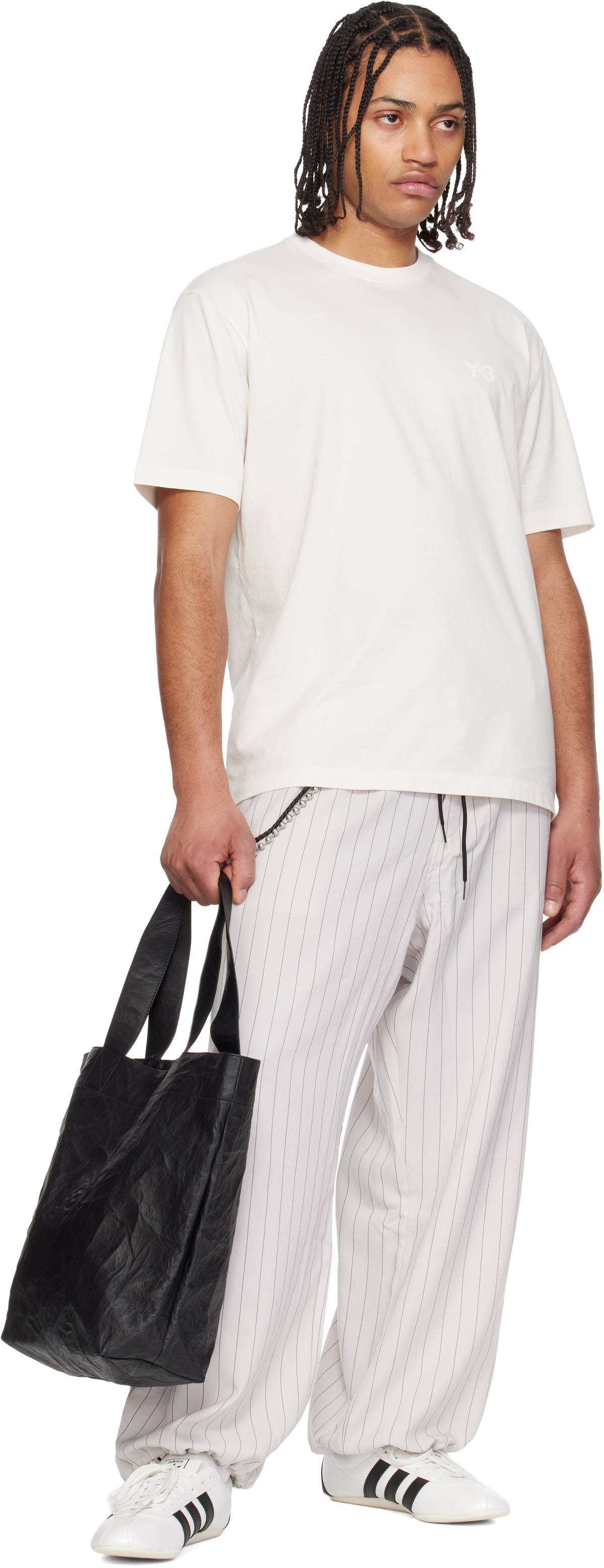 Y-3 Black 'Y-3' Leather Tote