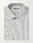 Zegna - Trofeo Stripped Cotton-Poplin Shirt - Blue