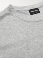 GIORGIO ARMANI - Striped Jersey T-Shirt - Gray - IT 46