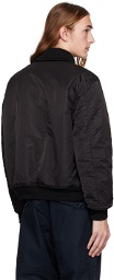 Engineered Garments Black Stand Collar Bomber Jacket