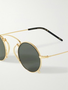 Gucci Eyewear - Harry Styles HA HA HA Pince-Nez Round-Frame Gold-Tone Sunglasses