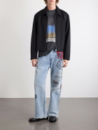Satoshi Nakamoto - Tourist Logo-Print Distressed Cotton-Jersey T-Shirt - Black
