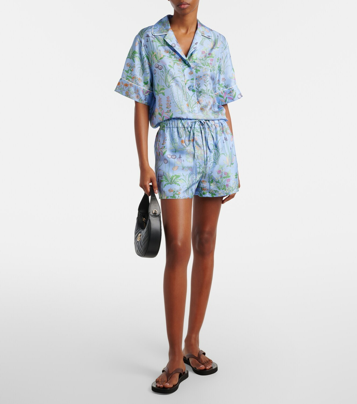 Gucci Mila Double G leather thong sandals