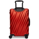 Tumi Red Aluminium International Carry-On Suitcase