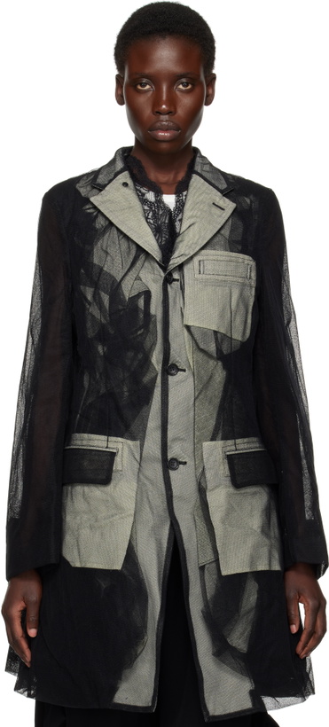 Photo: Comme des Garçons Homme Plus Black Nylon Tulle & Cotton Cloth Blazer