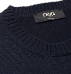 Fendi - Slim-Fit Logo-Intarsia Cashmere Sweater - Men - Navy