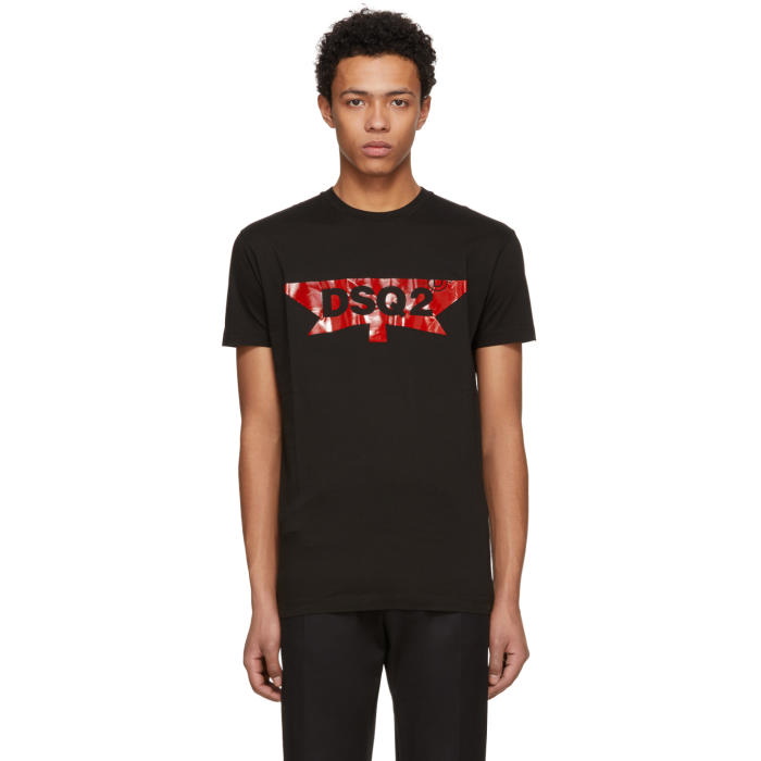 Photo: Dsquared2 Black Logo Long Cool T-Shirt