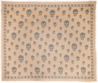McQueen Beige & Gray CA Skull Scarf