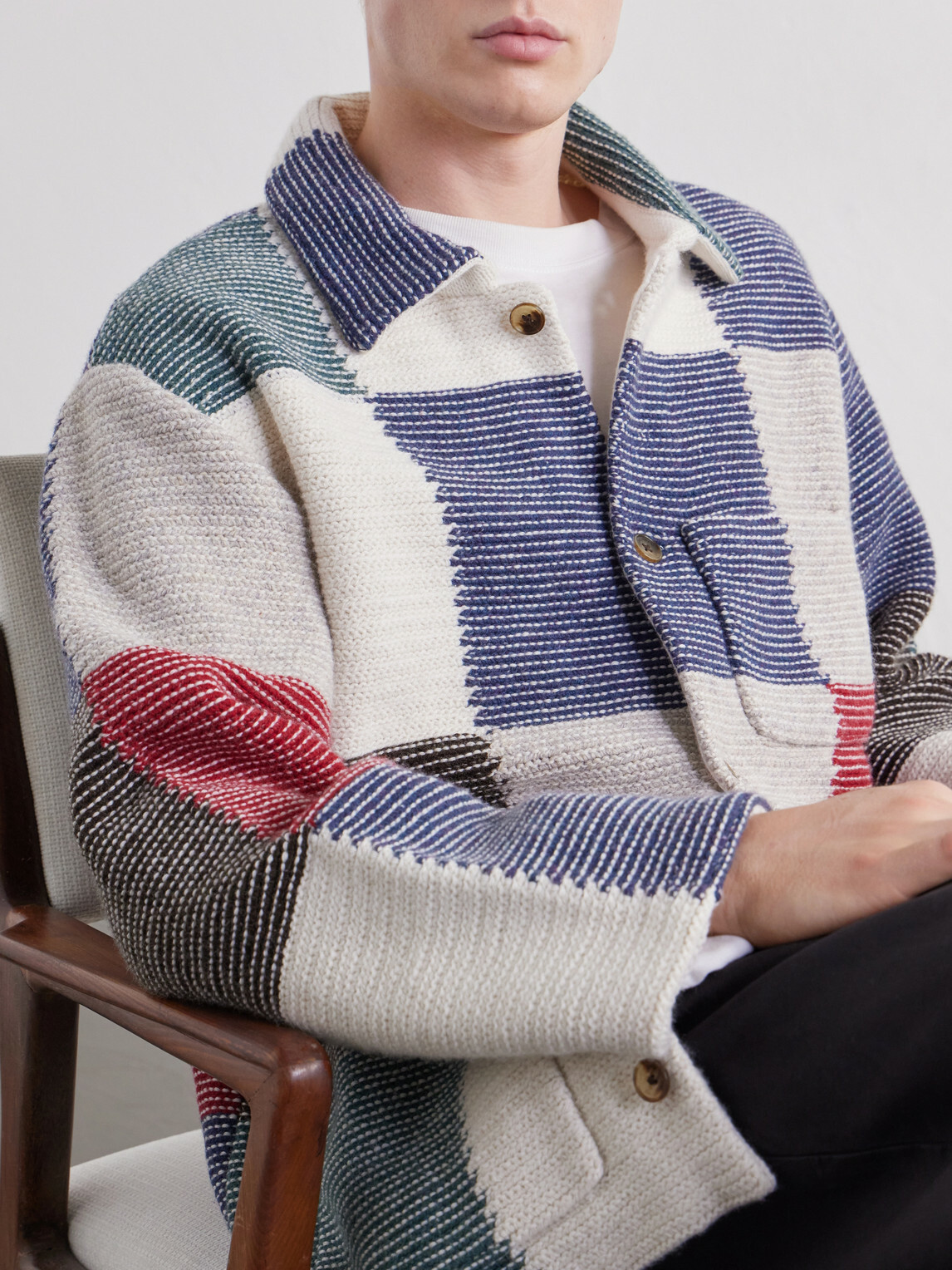 Aimé Leon Dore - Patchwork Intarsia-Knit Wool-Blend Jacket - Multi
