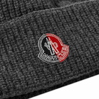 Moncler Men's Genius Logo Patch Roll Beanie in Grey