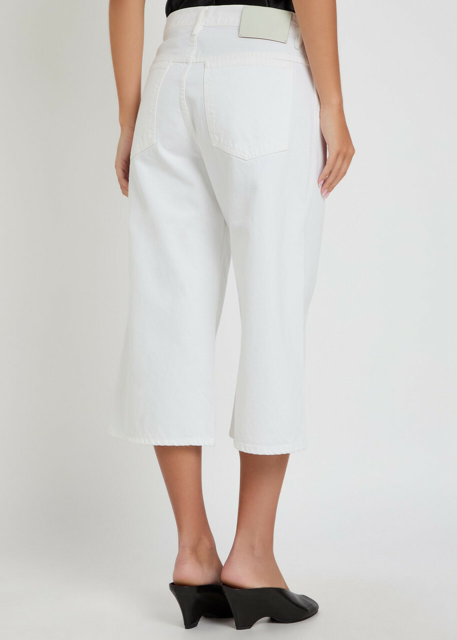 Agolde X Maria Mcmanus Wide-leg Denim Shorts White