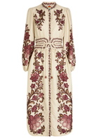 Farm Rio Renata Floral-print Twill Midi Dress White