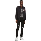 Dolce and Gabbana Black DG Patch Zip-Up Sweater