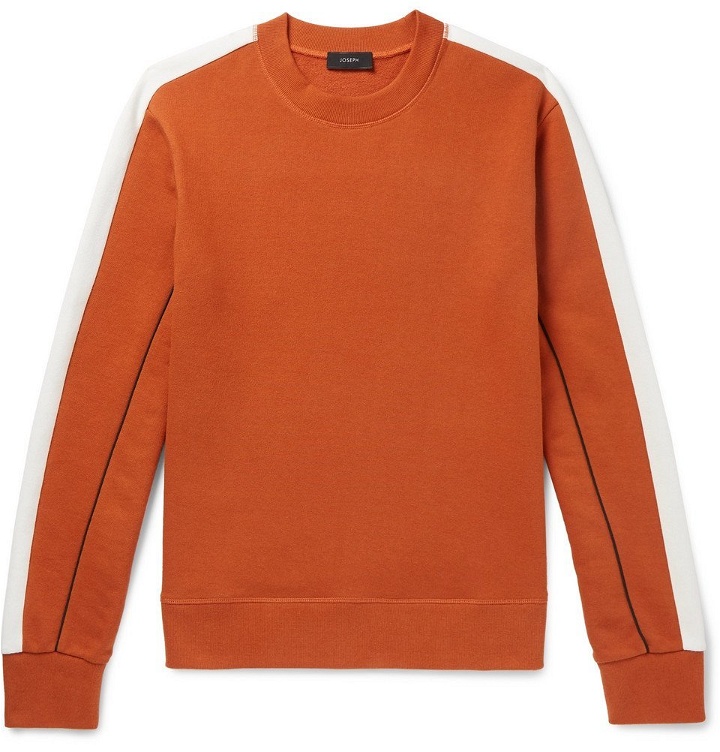 Photo: Joseph - Colour-Block Loopback Cotton-Jersey Sweatshirt - Men - Orange