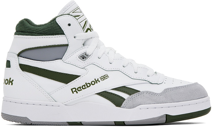 Photo: Reebok Classics White & Green BB 4000 II Mid Sneakers
