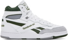 Reebok Classics White & Green BB 4000 II Mid Sneakers