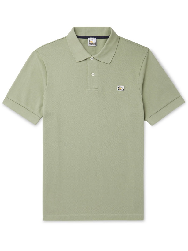 Photo: SUNSPEL - Paul Weller Logo-Appliquéd Cotton-Piqué Polo Shirt - Green