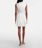 Self-Portrait Embroidered cotton poplin minidress