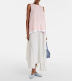 Plan C Plissé asymmetric muslin maxi skirt