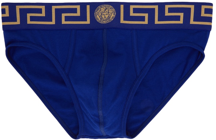 Photo: Versace Underwear Blue Greca Border Briefs