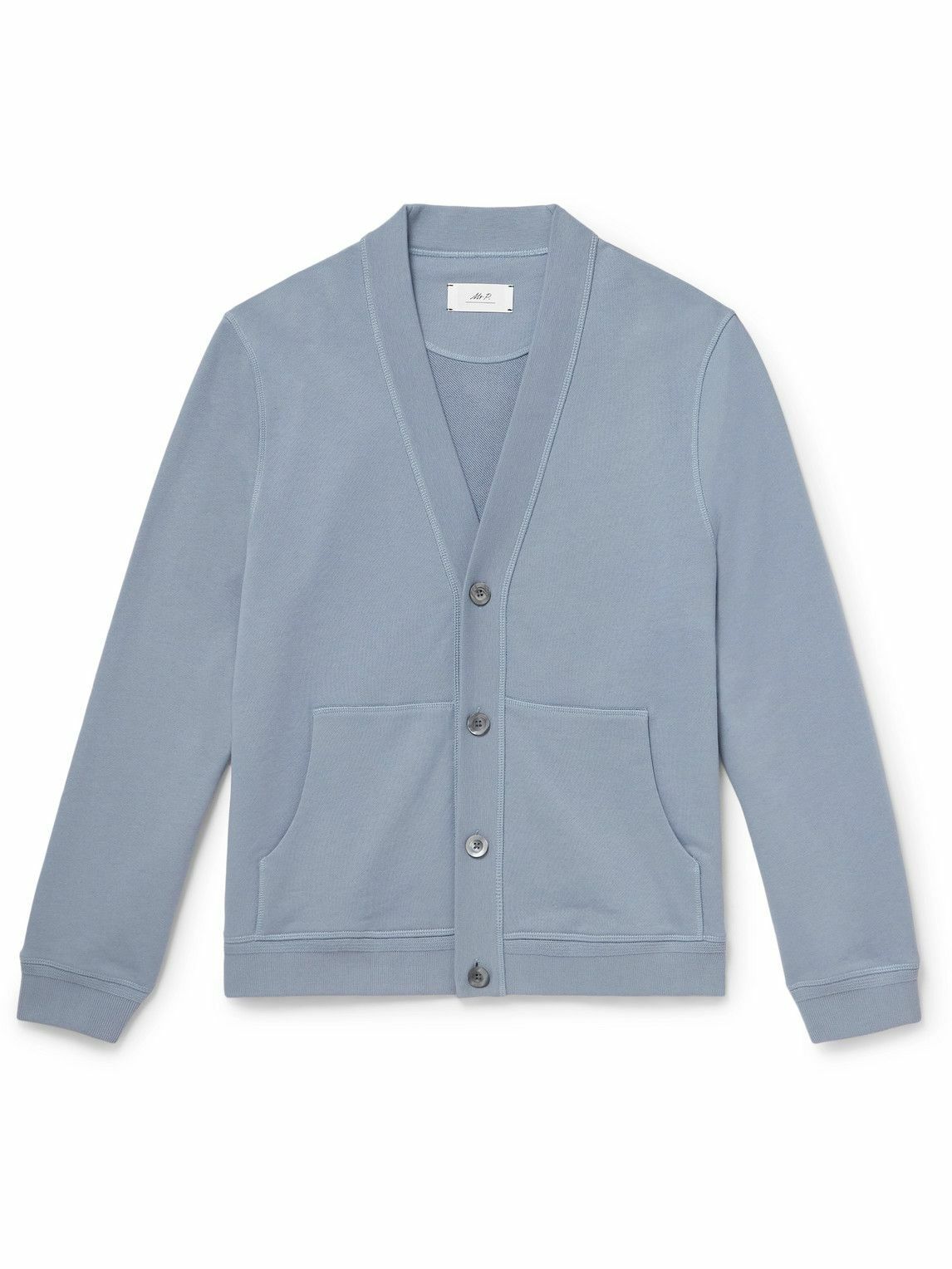 Mr P. - Cotton-Jersey Cardigan - Blue