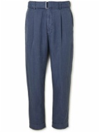 Officine Générale - Hugo Tapered Garment-Dyed Lyocell-Blend Suit Trousers - Blue