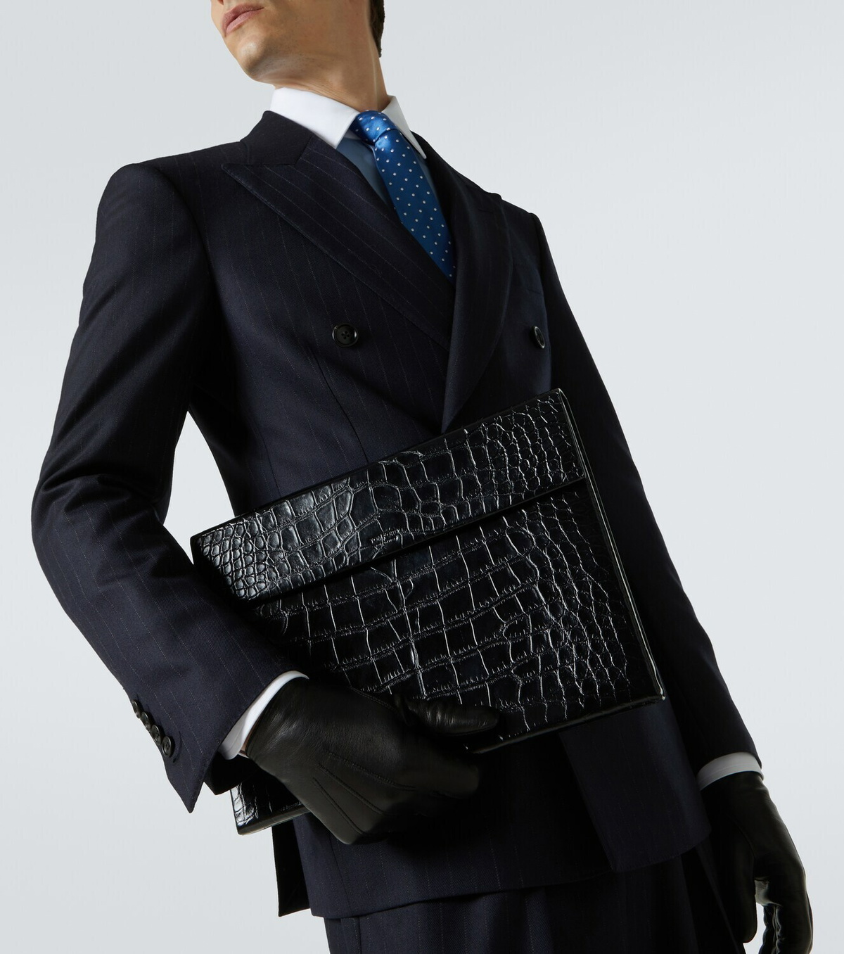 Tom Ford Croc-effect leather briefcase