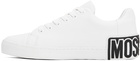 Moschino White Maxi Logo Calfskin Sneakers