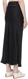 Silk Laundry Black Bias-Cut Maxi Skirt