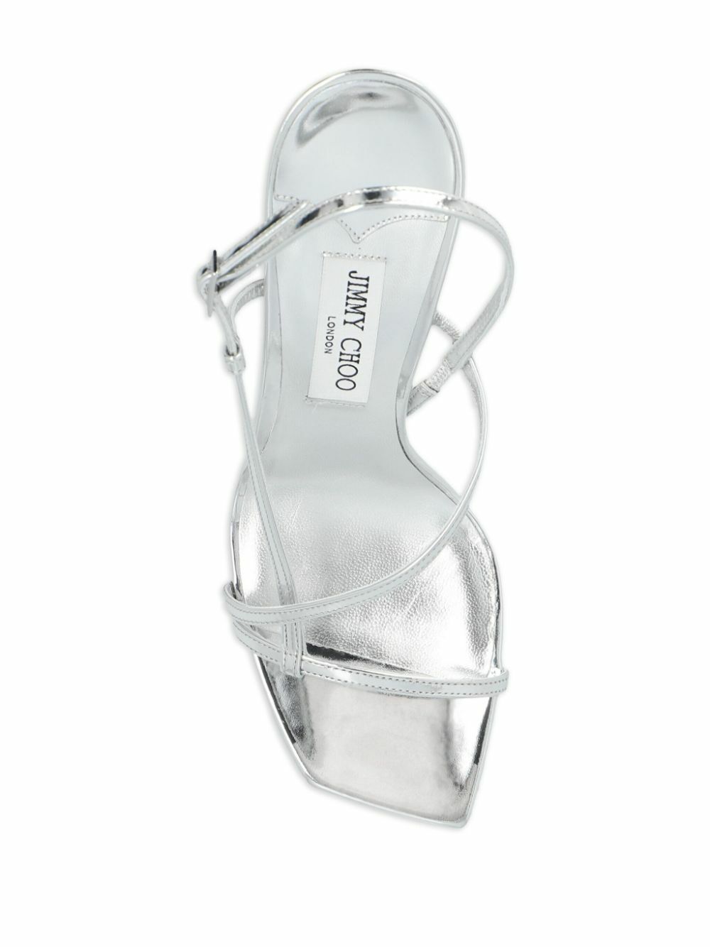 サンダル・ミュール Jimmy Choo Silver Leather Etana 80 Sandals Jimmy Choo Silver-Tone Etana 80 Leather Sandals Jimmy Choo