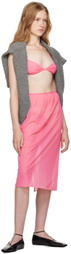 Carven Pink Sheer Midi Skirt