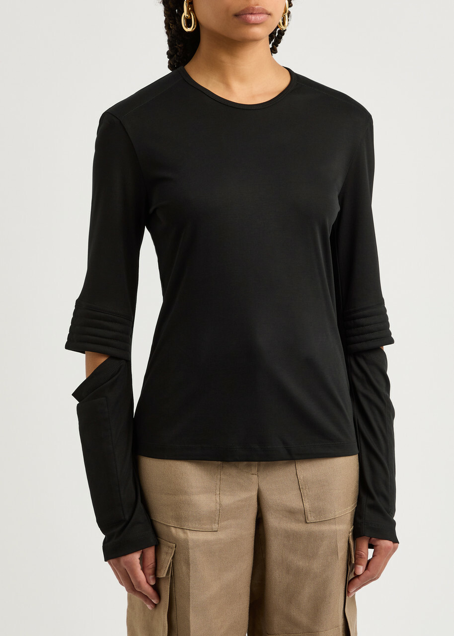 Helmut Lang Cut-out Jersey top Black Helmut Lang