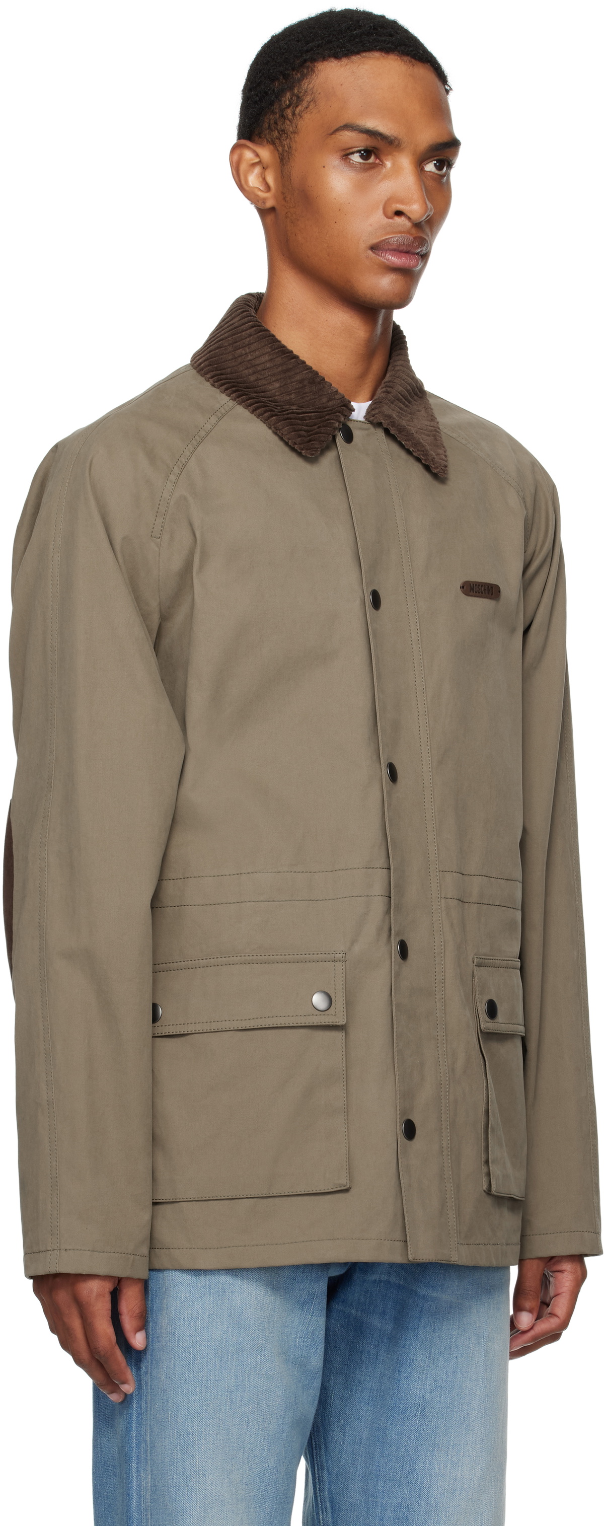 Moschino Khaki Cotton Diagonal Jacket