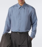 Giorgio Armani Chevron silk jacquard shirt