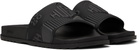 Hugo Black Italian-Made Mixed Logos Pool Slides