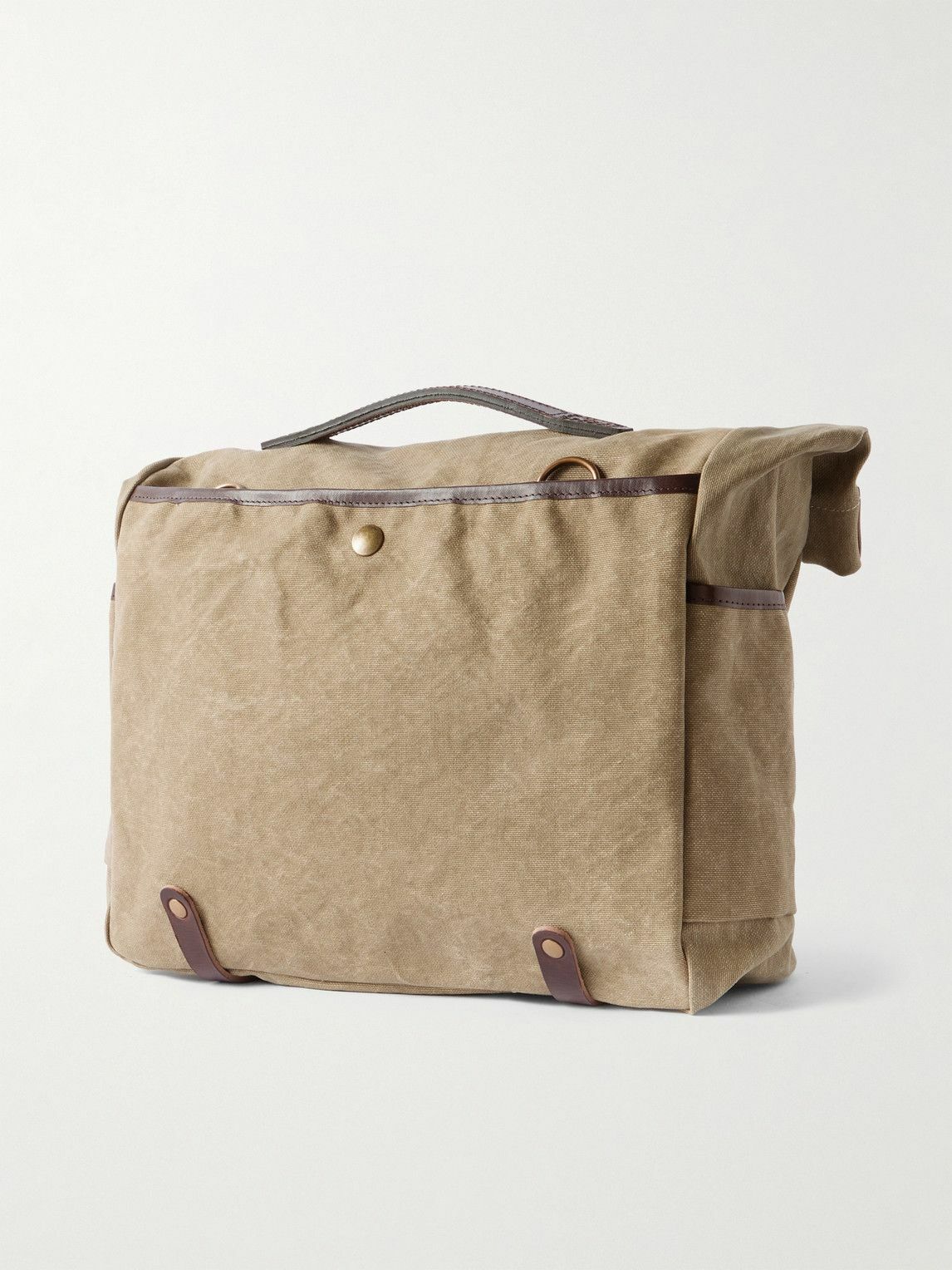 Bleu de Chauffe - Gaston Leather-Trimmed Cotton-Canvas Messenger Bag