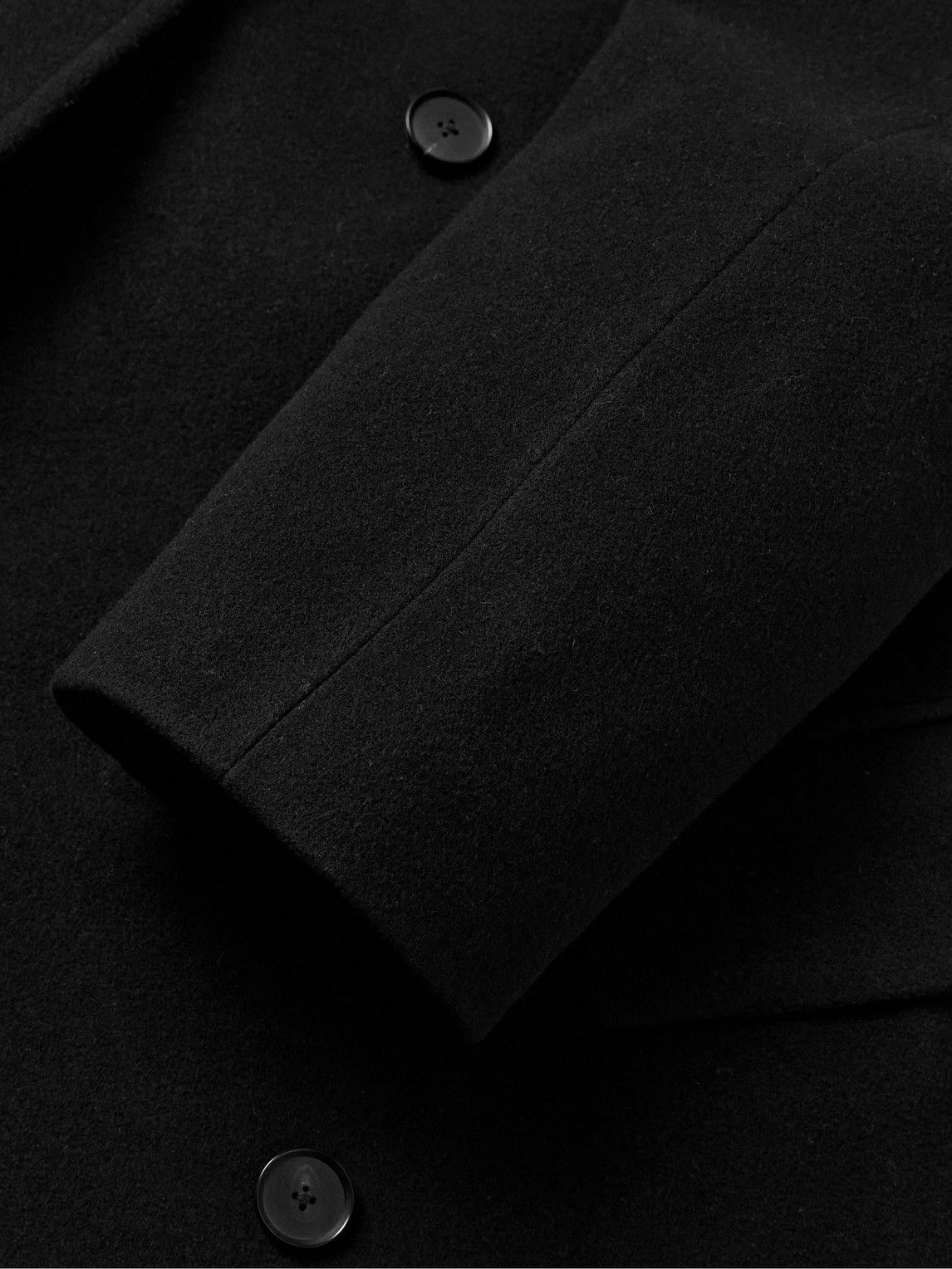 Auralee - Oversized Double-Breasted Super 160s Wool Coat - Black