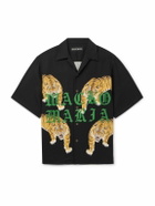 Wacko Maria - Convertible-Collar Printed Recycled-TENCEL™ Shirt - Black