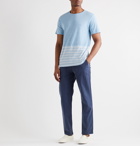 Onia - Chad Colour-Block Striped Linen-Blend T-Shirt - Blue