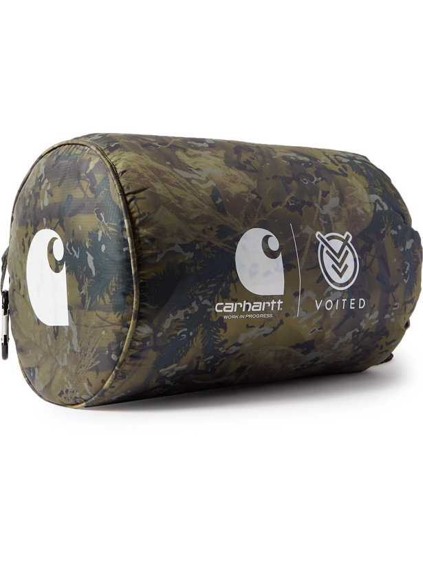 Photo: CARHARTT WIP - Voited Convertible Quilted Camouflage-Print Ripstop and Fleece Blanket - Green