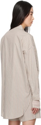 Silk Laundry Beige Cotton Round Shirt
