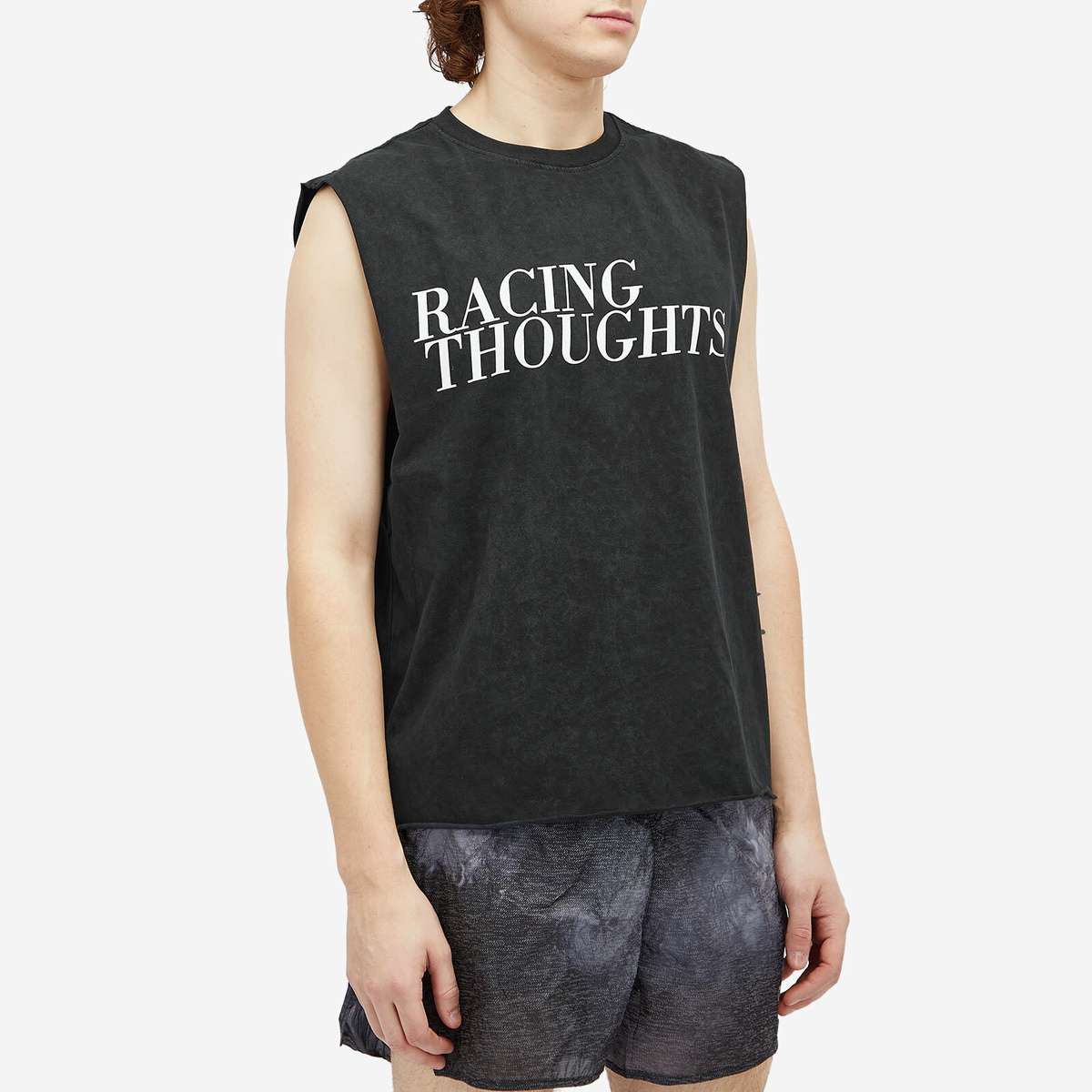Over Over Men's Racing Thoughts Easy Tank Top in Black