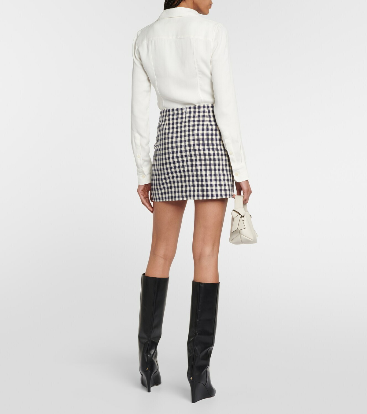 Ami Paris Checked cotton and wool miniskirt